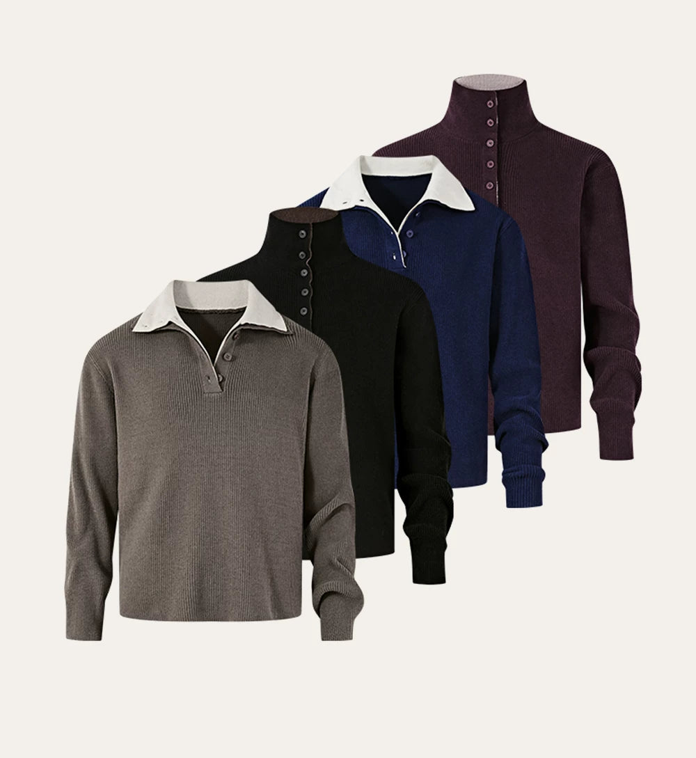 KREATE Double-neck Fake Two-piece Sweater Jacket