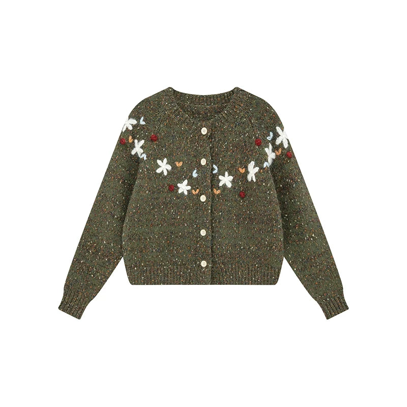 KANO Handmade Crochet Floral Cardigan