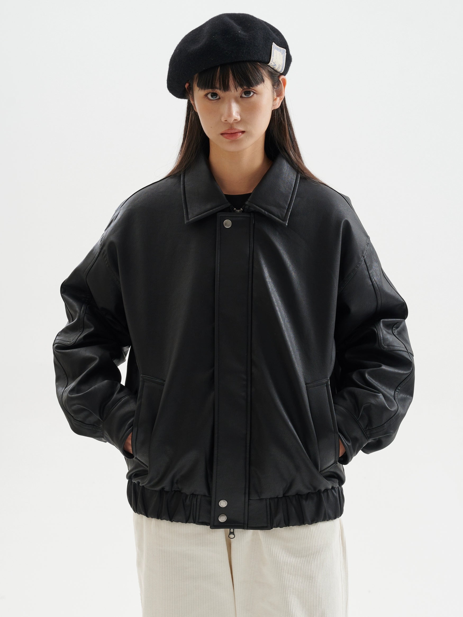 BUTTBILL  90 White Duck Down Leather Jacket