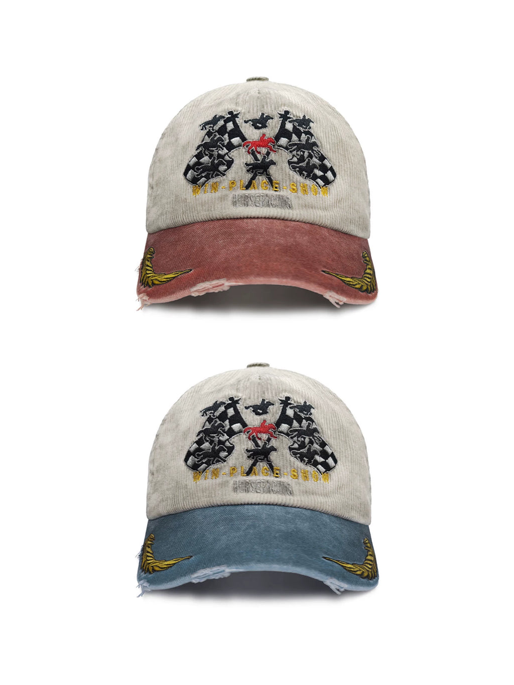 WANNA LAB Corduroy Contrasting Color Old Cap
