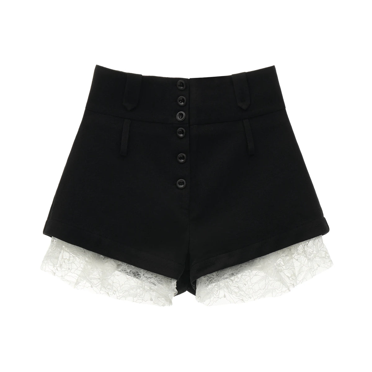 MAMC Wool Blend High-Waist A-Line Shorts