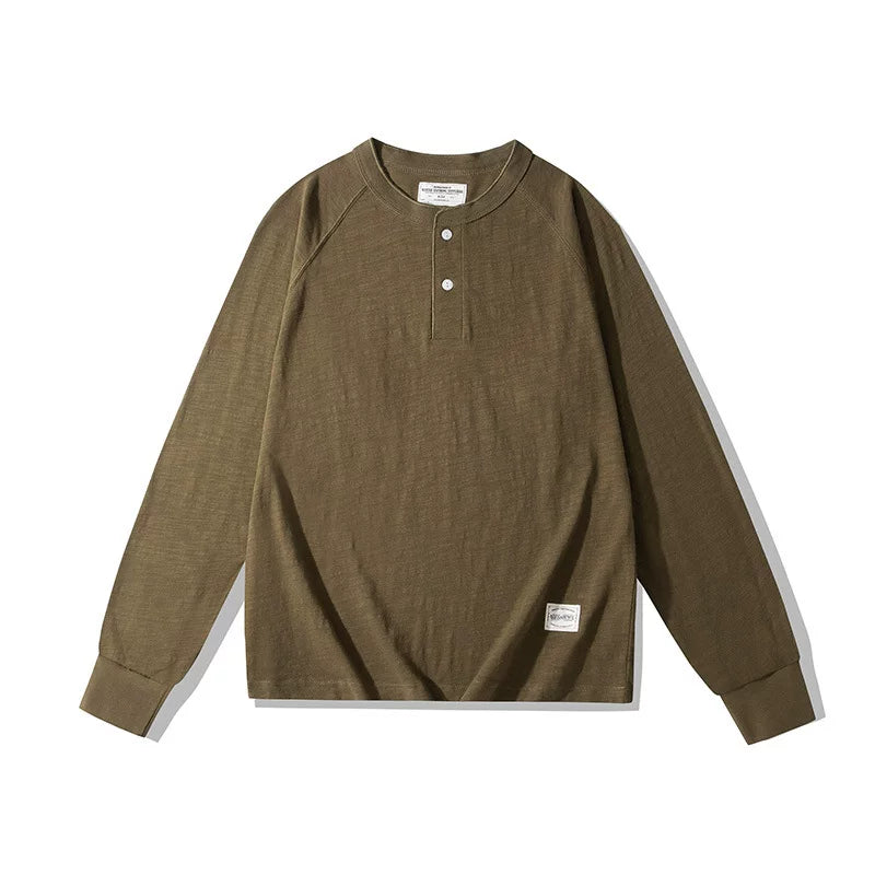 PrintAce Bamboo-Joint Cotton Breathable Loose-Fit Henley