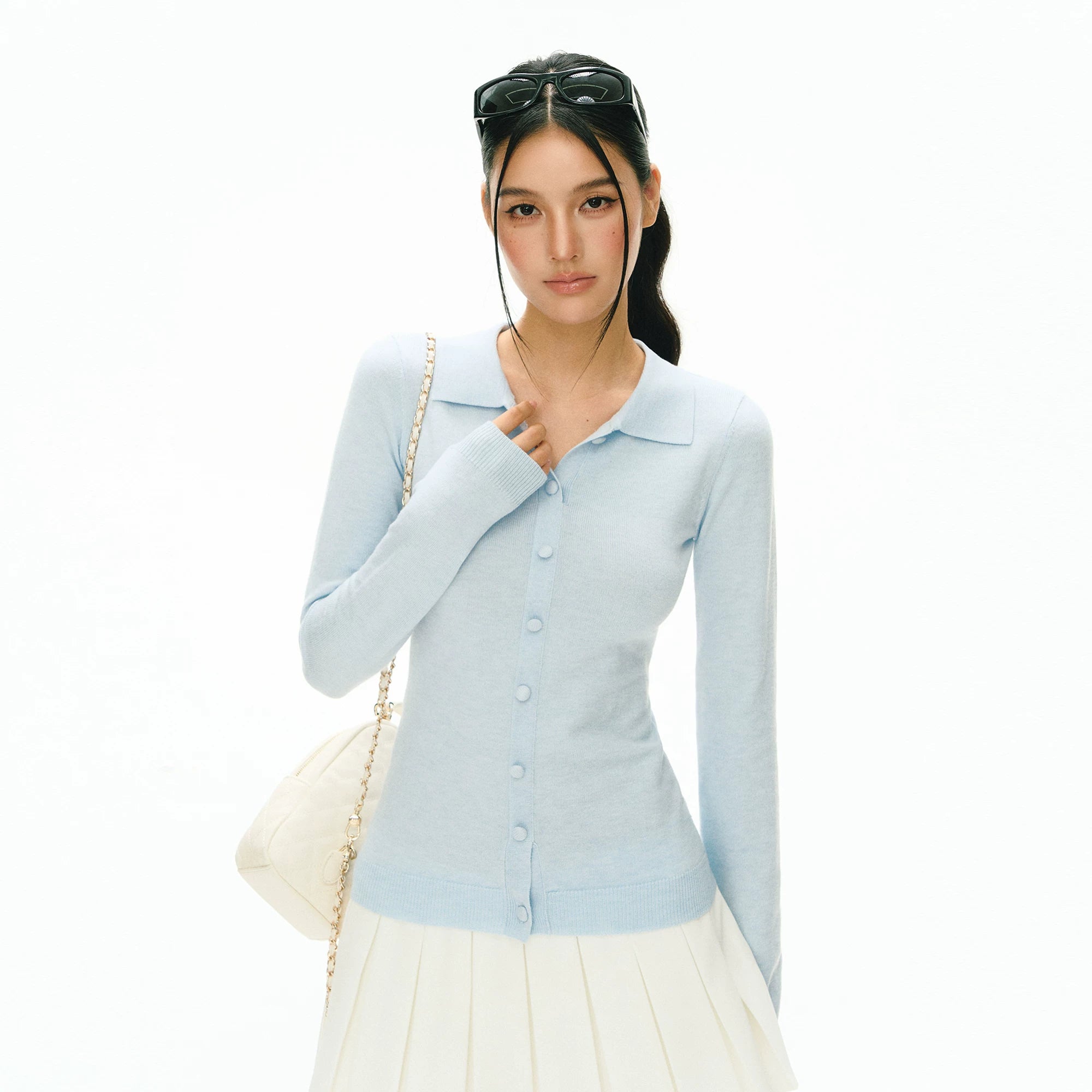 ARISEISM Cropped Slim Fit Cardigan Set