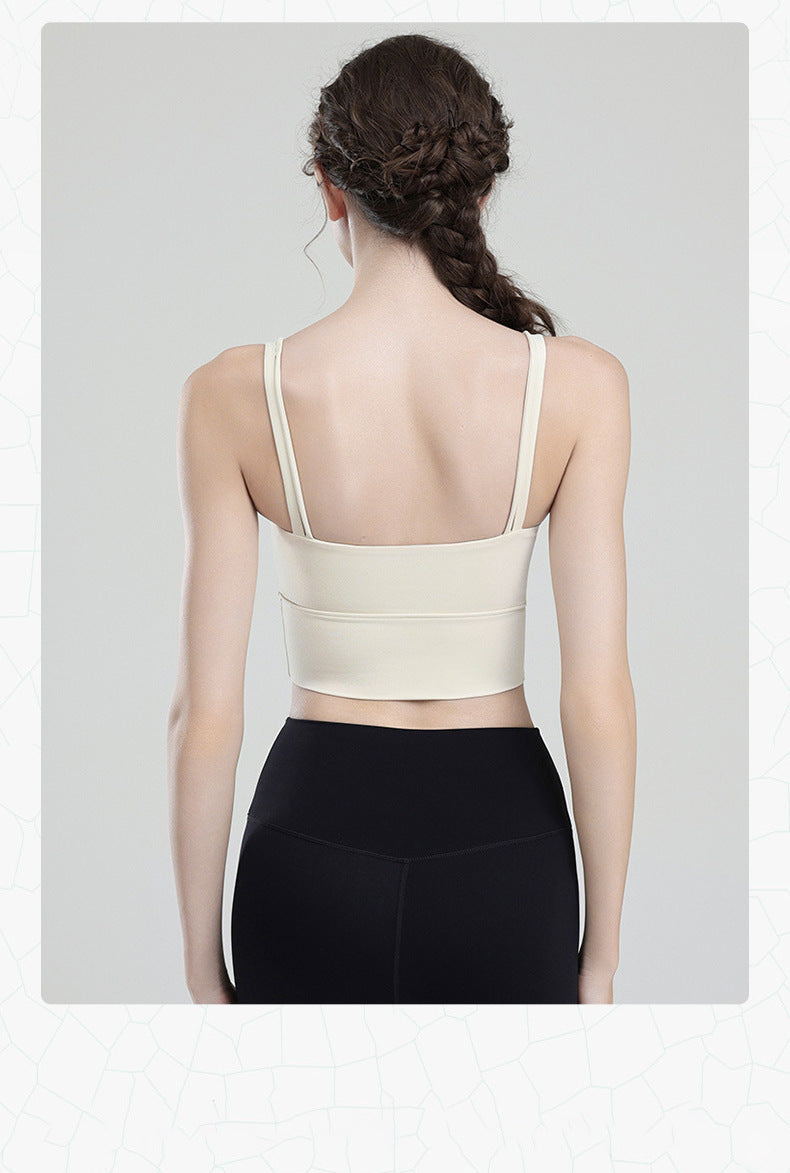 TIANQINGSE Fake Two Pieces with Chest Pads To Gather Underwear Sports Vest