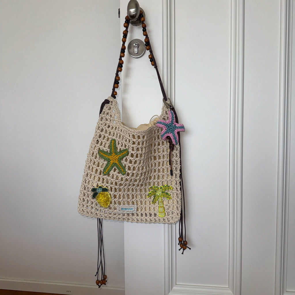 Hottie Straw Woven Shoulder Bag - Open-Top Beach Tote