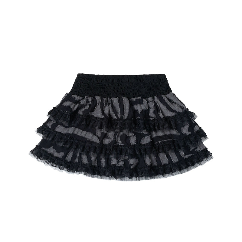 MOMSAYCAN Heavy Industry Versatile Lace Splicing Cake Skirt