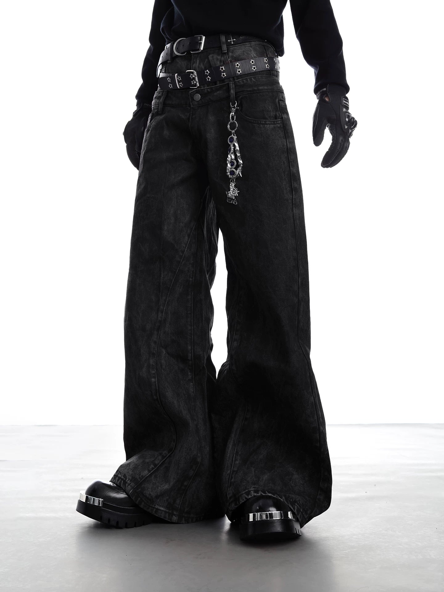NUndeFineD Vintage Fake Two-Piece Straight Jeans