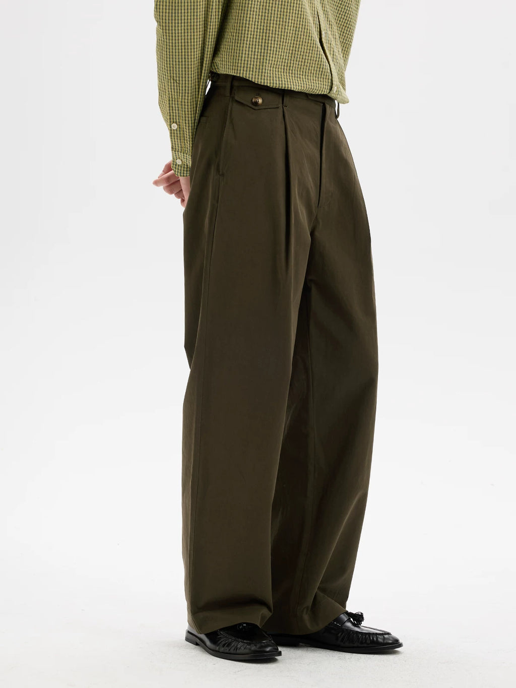 BUTTBILL Pima Cotton Relaxed Straight-Leg Trousers