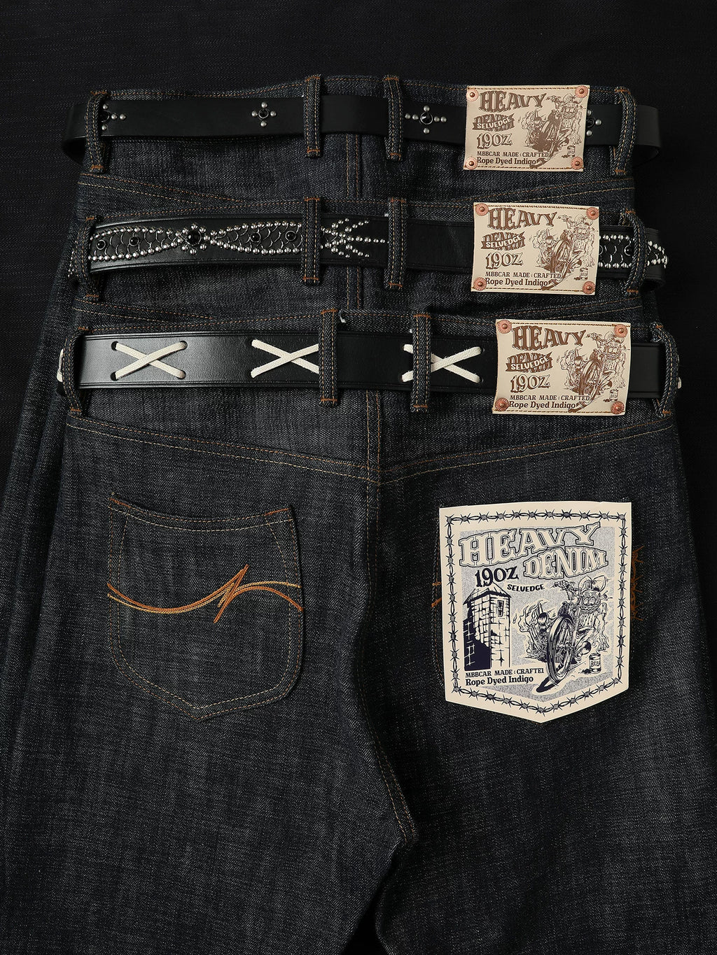 Mbbcar Fink Mouse 19oz Selvedge Straight-Leg Jeans