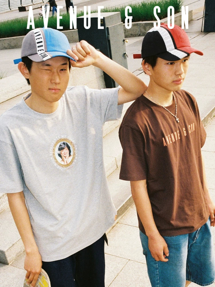 AVENUE&SON Embroidered Letter Curved Brim Baseball Cap