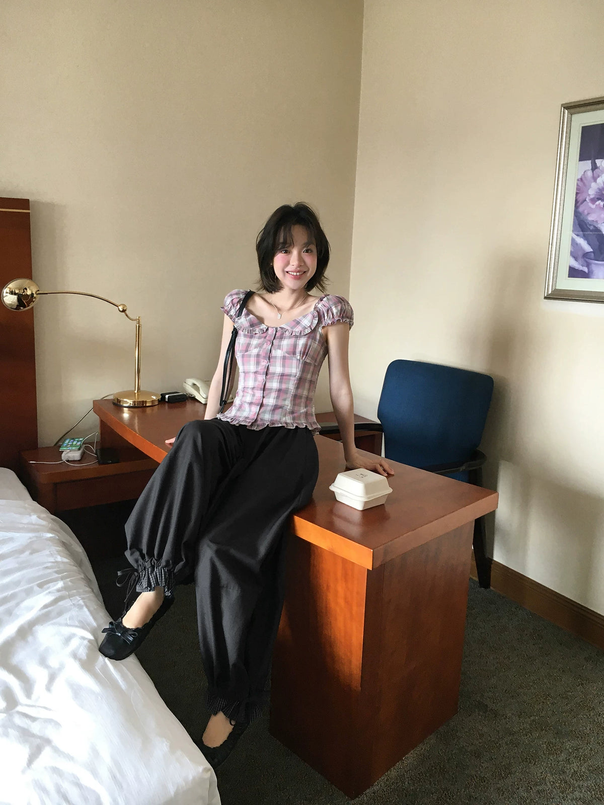 KANO High-Waist Wide-Leg Lantern Pants