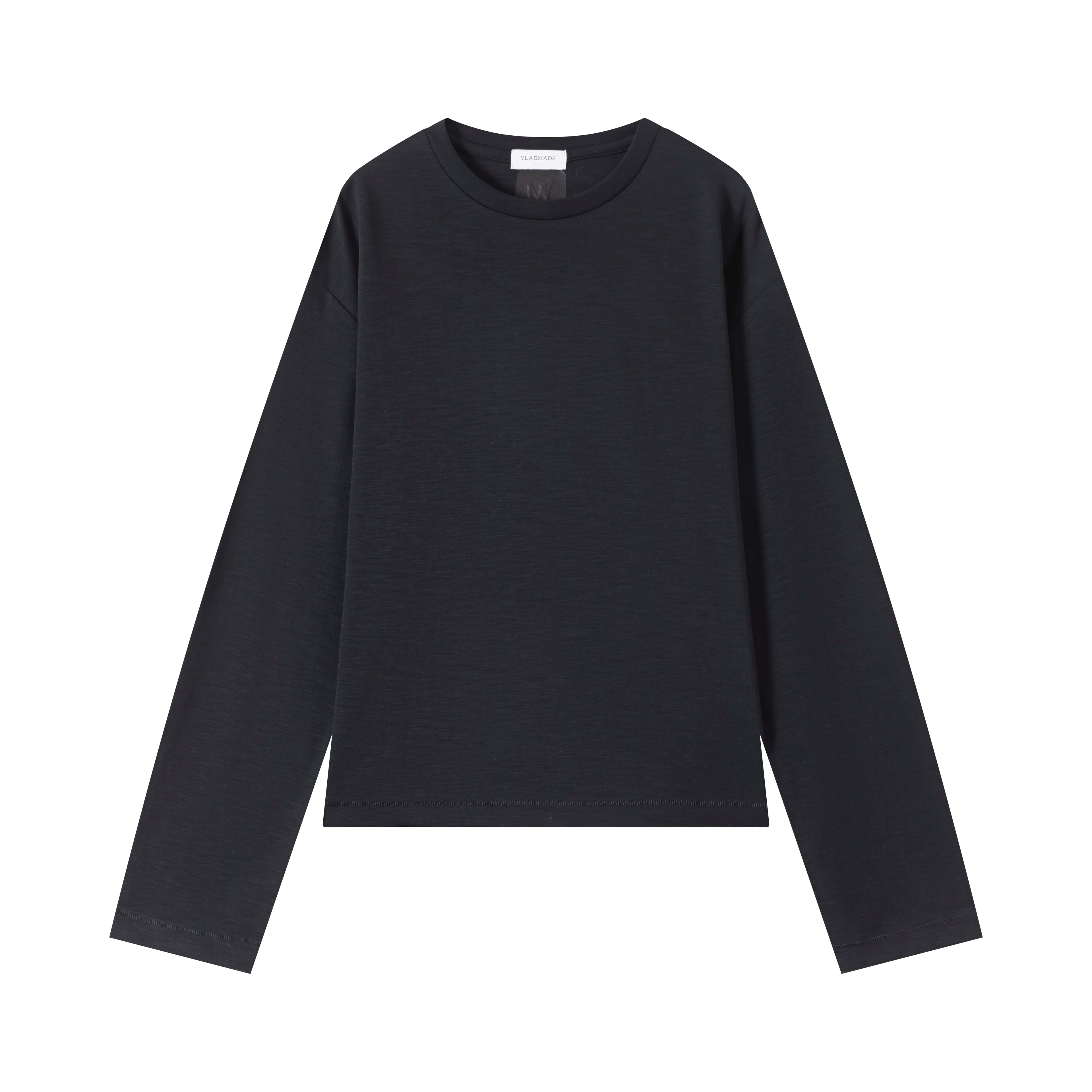 VLABMADE Vintage Embroidery Single Stitch Crew Neck Long Sleeve
