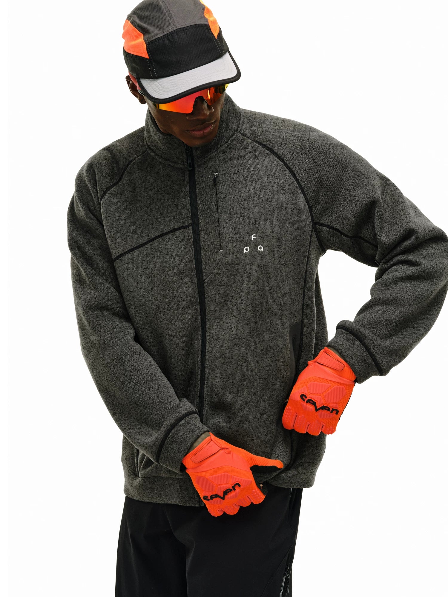FPA Yarn Rubber-pressed Pocket Cardigan Jacket