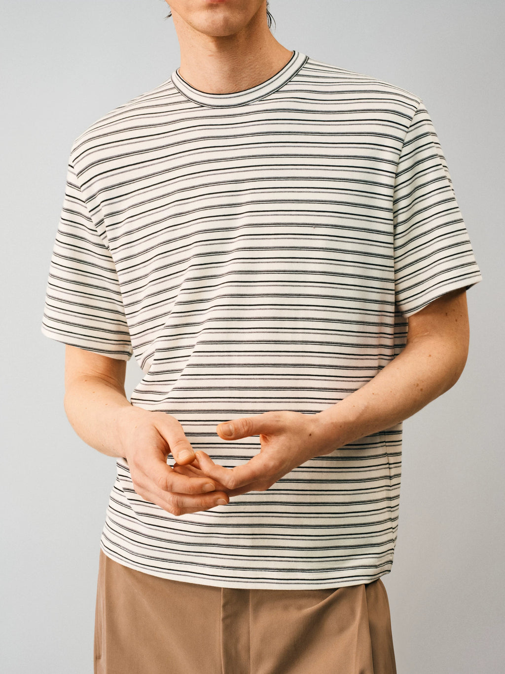 NONRADICAL Multicolor Stripe Breathable Crew Neck Tee