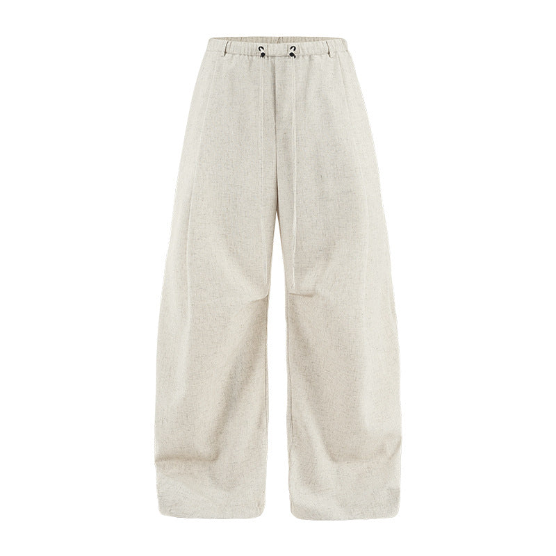 Inflation Linen Straight-Leg Casual Trousers