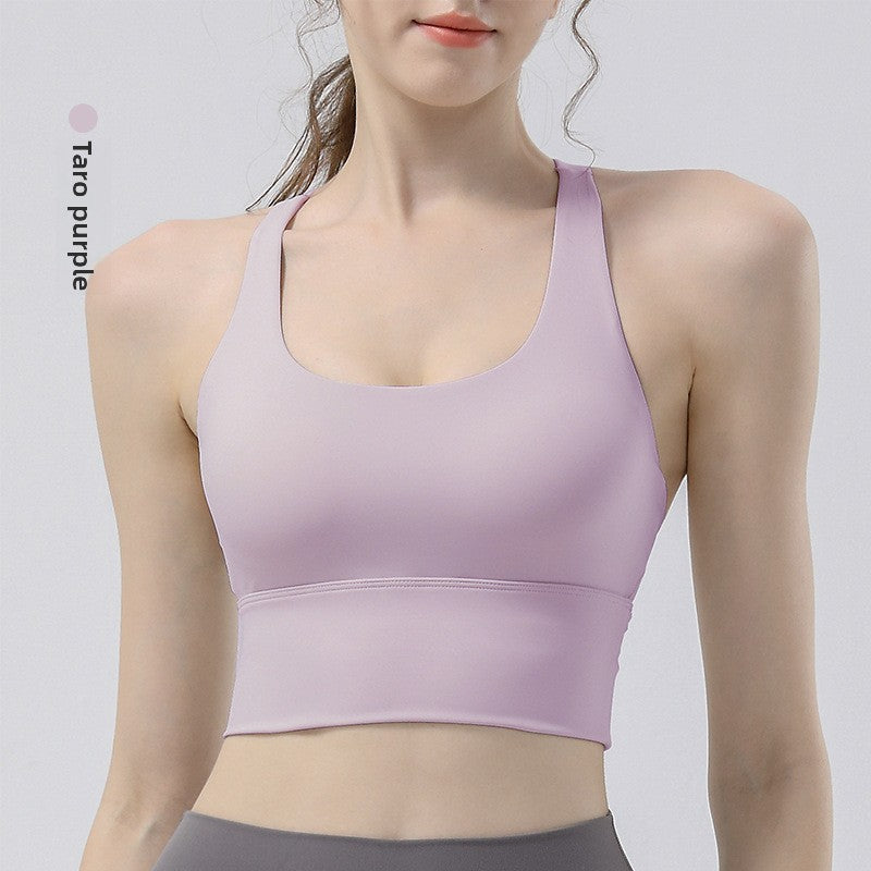 TIANQINGSE Sports Yoga Vest Solid Cup Cross Back