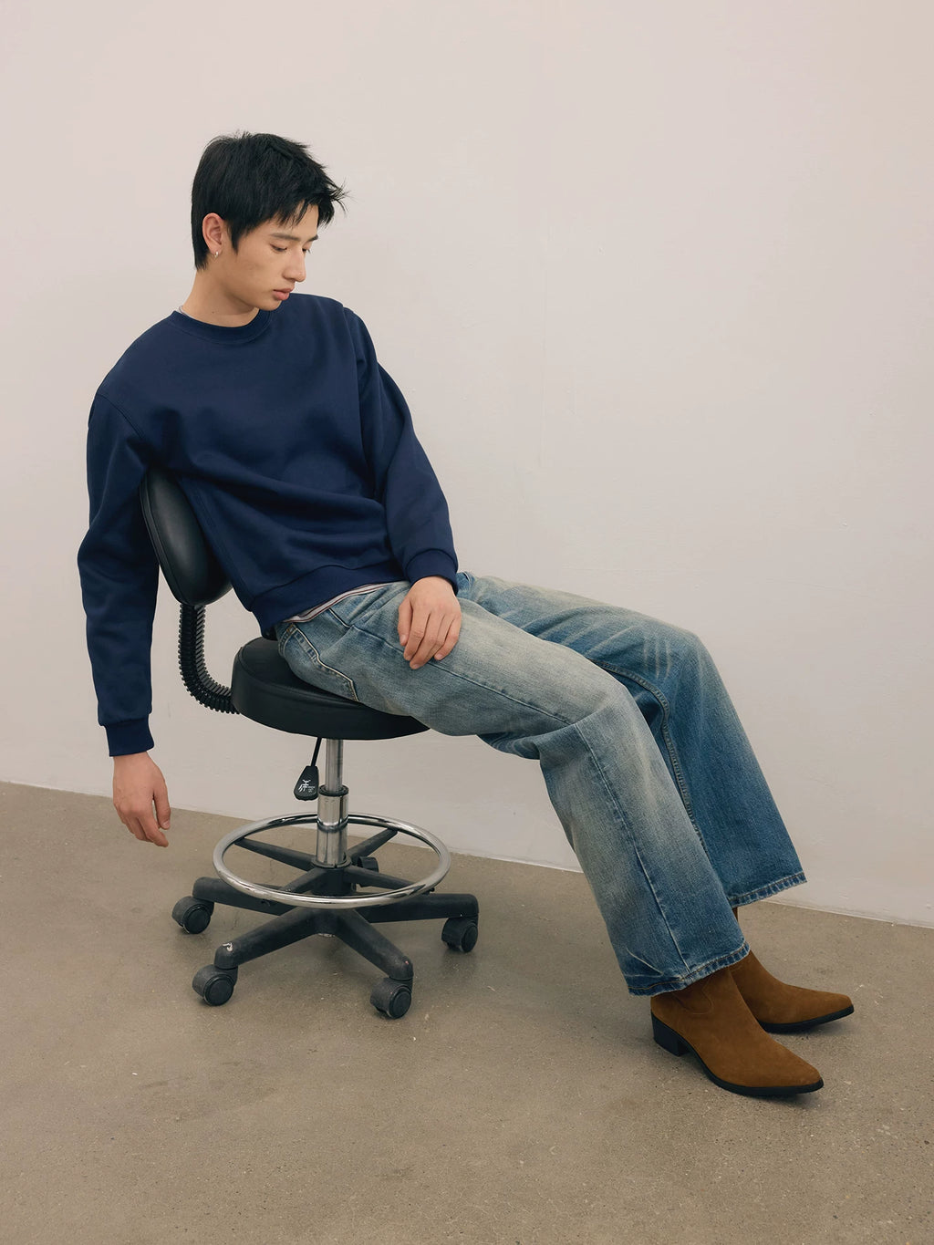 NO LOGO Mercerized Cow Suede Leather Chelsea Boots