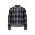 MANUSCRIPT Diamond-Pattern Relaxed Fit Cardigan