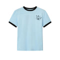 CIRCLECAGE Linen Color-Block Retro Short-Sleeve Tee