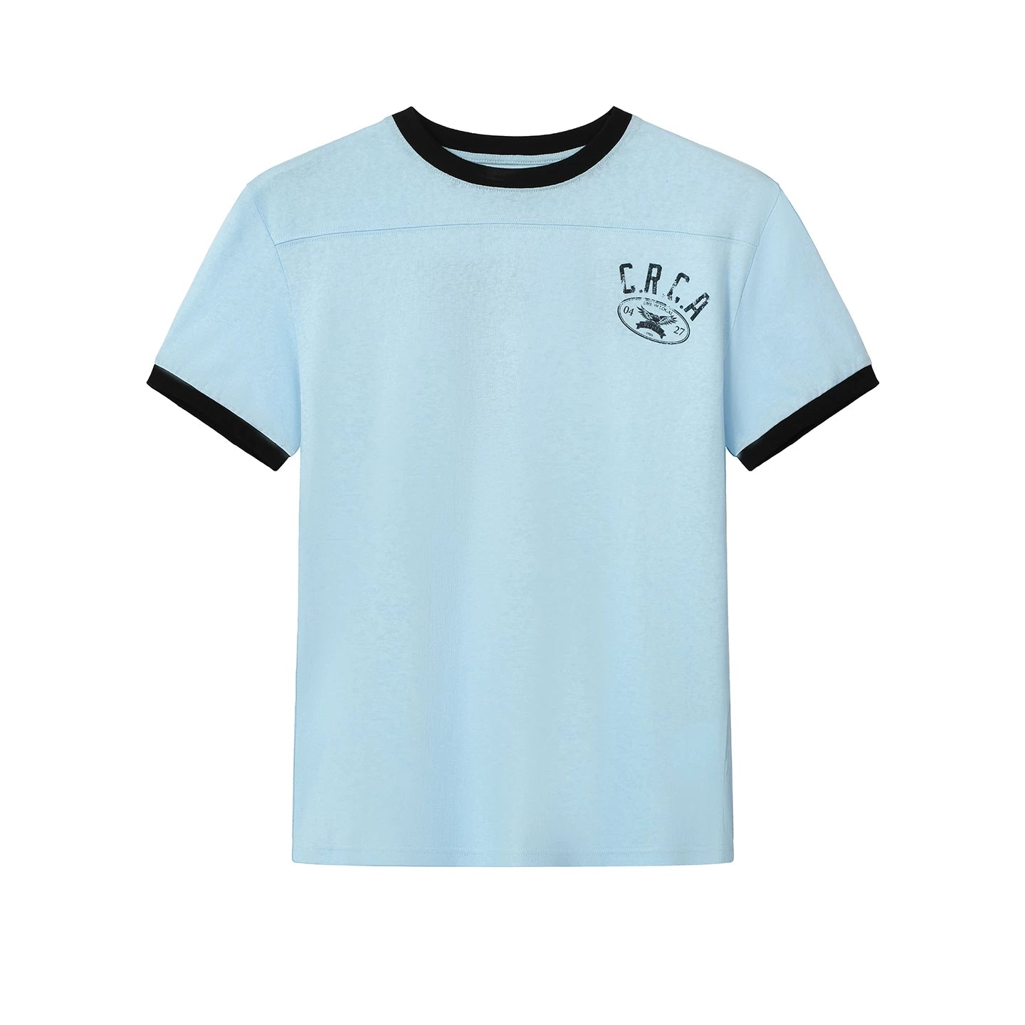 CIRCLECAGE Linen Color-Block Retro Short-Sleeve Tee