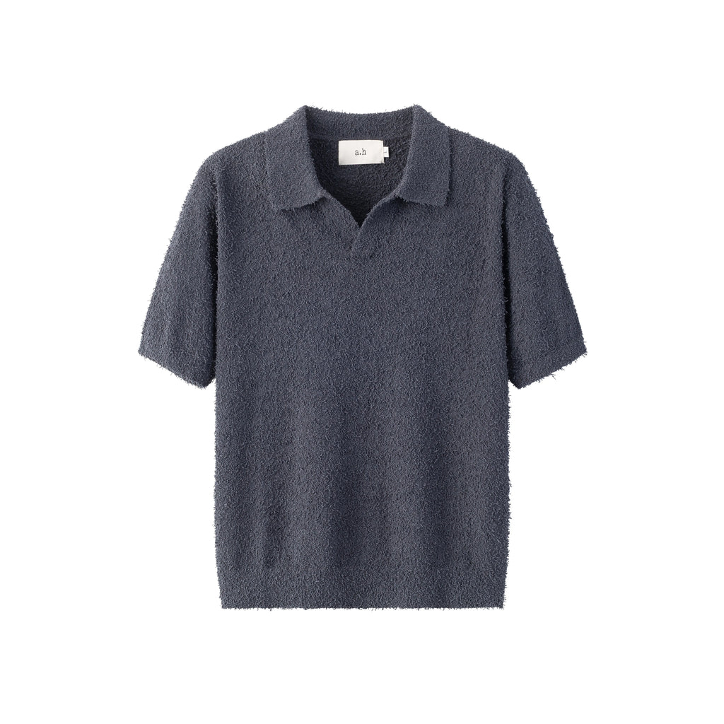Anniehall V-Neck Textured Knit Polo