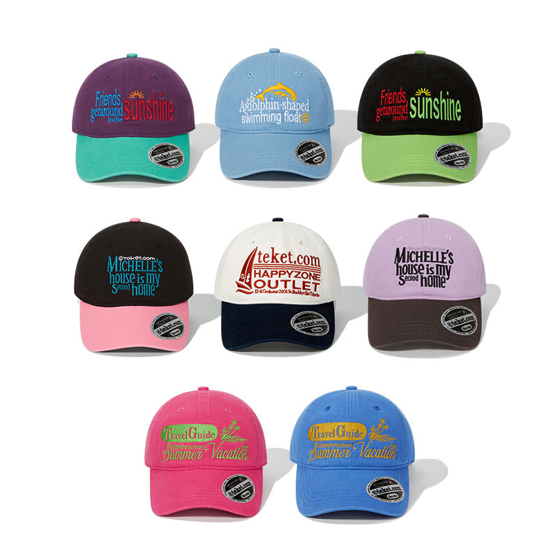 WASC Embroidered Color Block Cotton Baseball Cap