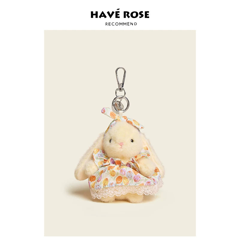 HAVEROSE Plush Rabbit Bag Charm Keychain