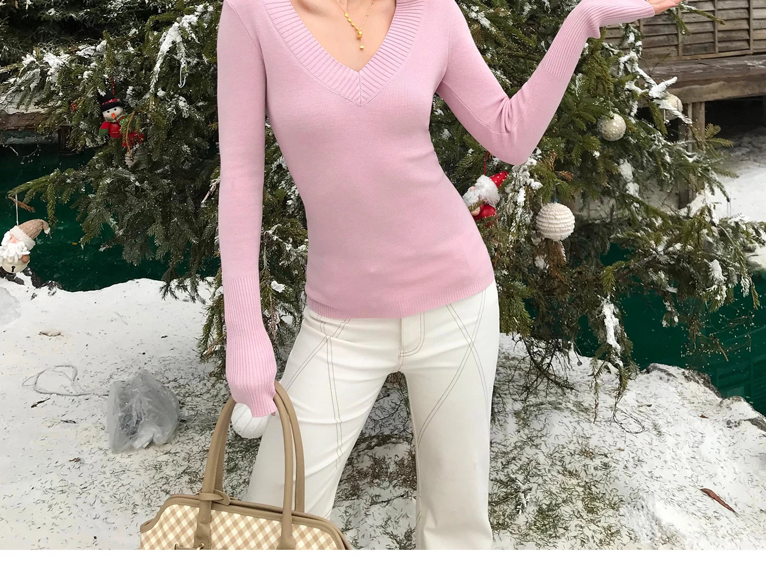 Audwyn Wool-blend V-neck Slim-knit Sweater