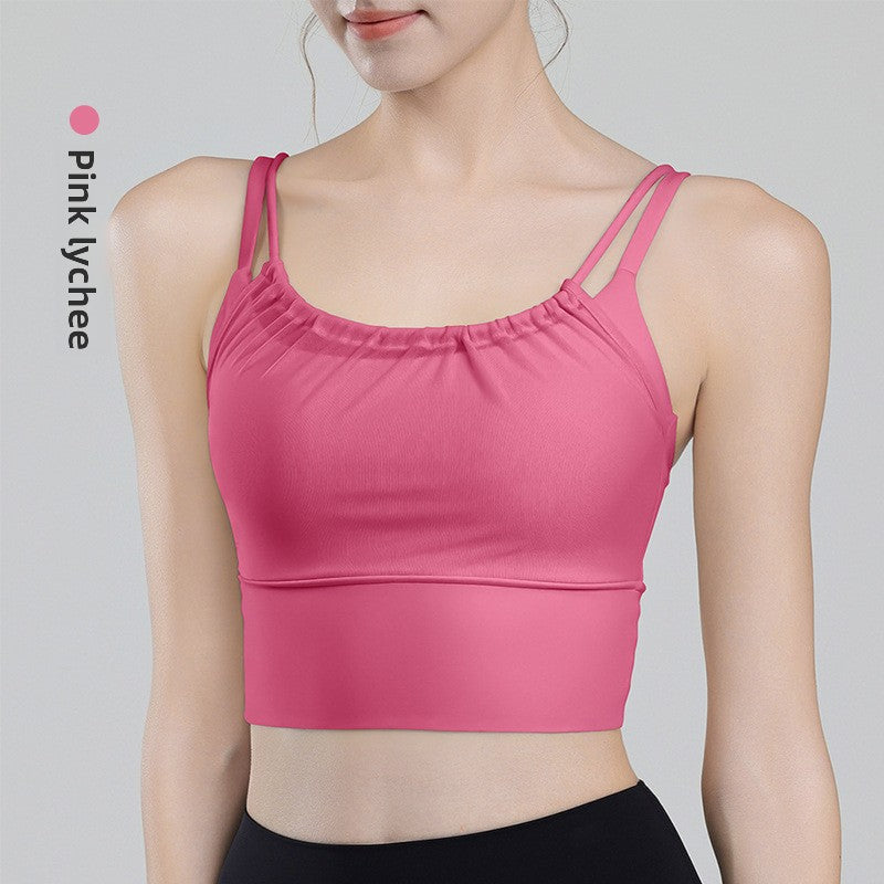 TIANQINGSE Fake Two Pieces with Chest Pads To Gather Underwear Sports Vest