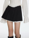 SUREENOUGH High-waisted Slimming Patchwork Pleated Skirts