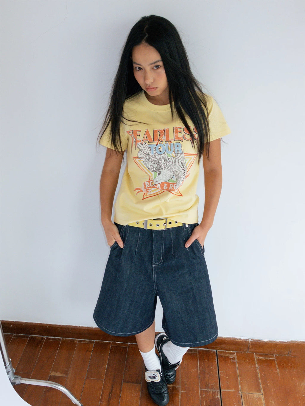 FUNKYFUN Vintage Loose Denim Shorts