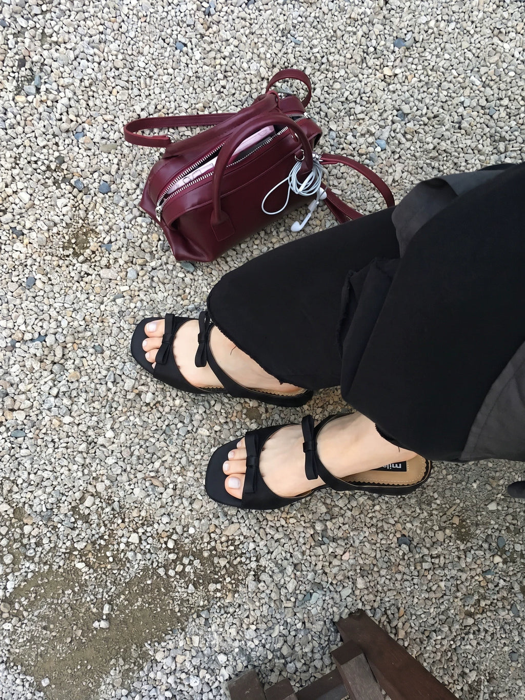 MILOOEY Leather Open-Toe Wedge Platform Sandal