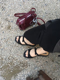 MILOOEY Leather Open-Toe Wedge Platform Sandal