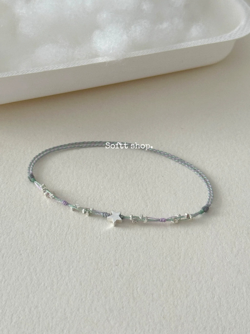 softt Sterling Silver Star Charm Braided Bracelet