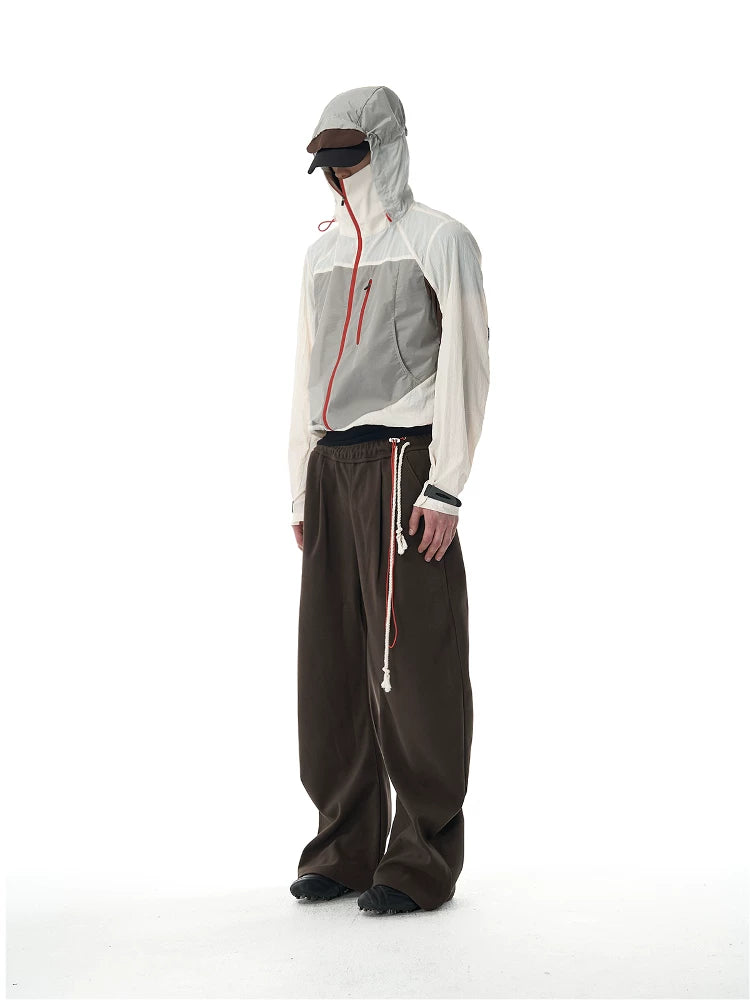 BEVAN UP Nylon Color-Block Zip-Up Sun Protection Jacket
