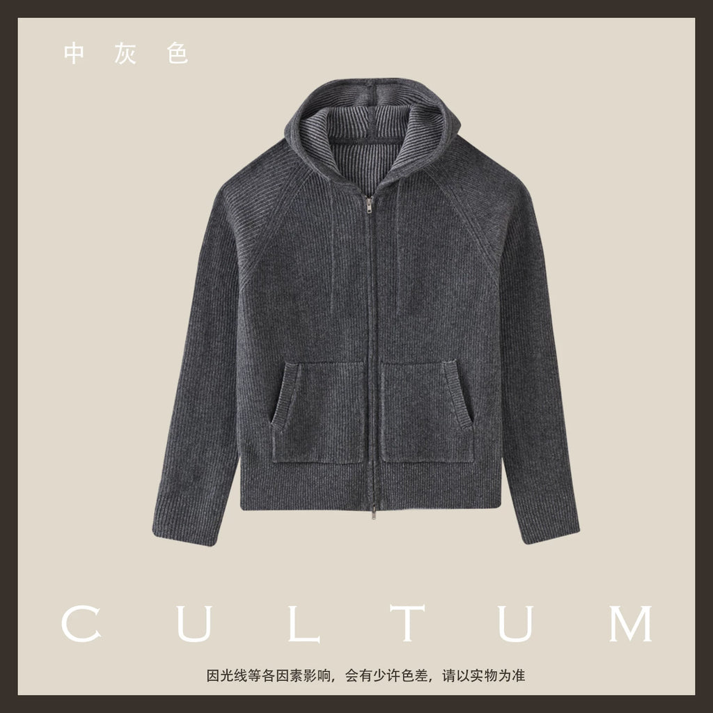 CULTUM 670g Merino Wool Hooded Cardigan