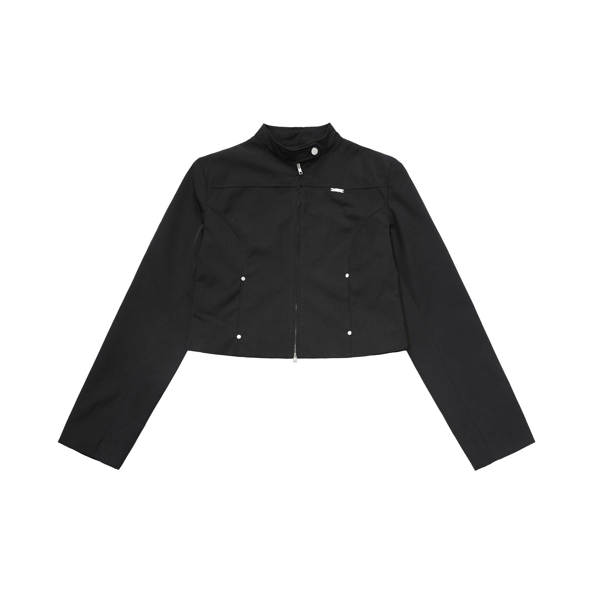 CHANYOOU Vintage Front Shoulder Skinny Stand-Up Jacket