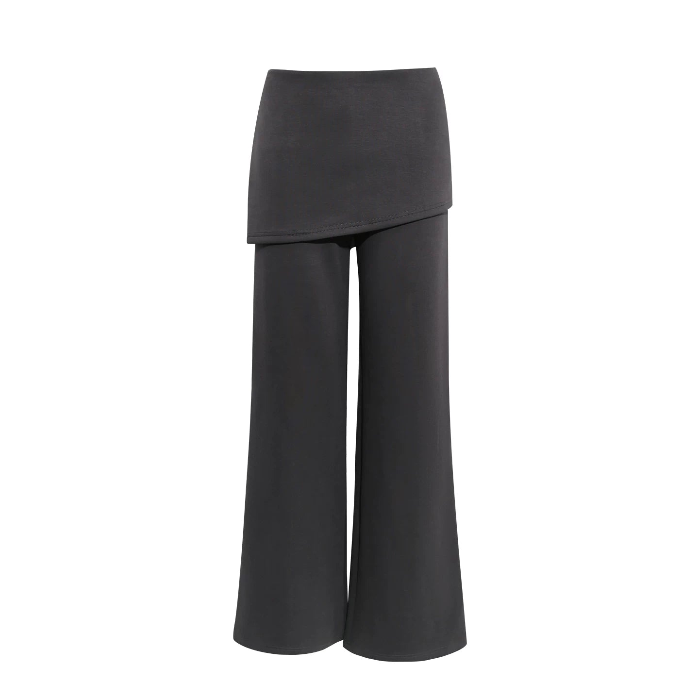 Wildberry Khaki Brown High-Waist Straight-Leg Trousers