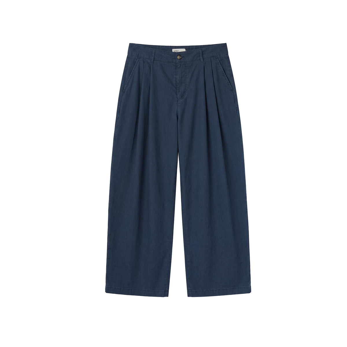 BUTTBILL Relaxed Pleated Straight-Leg Cotton Trousers