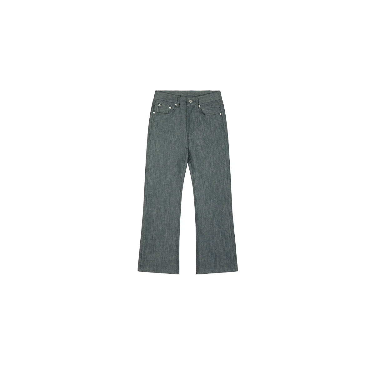 PLUS NO LOGO Lake Green Raw Denim Straight Flared Jeans