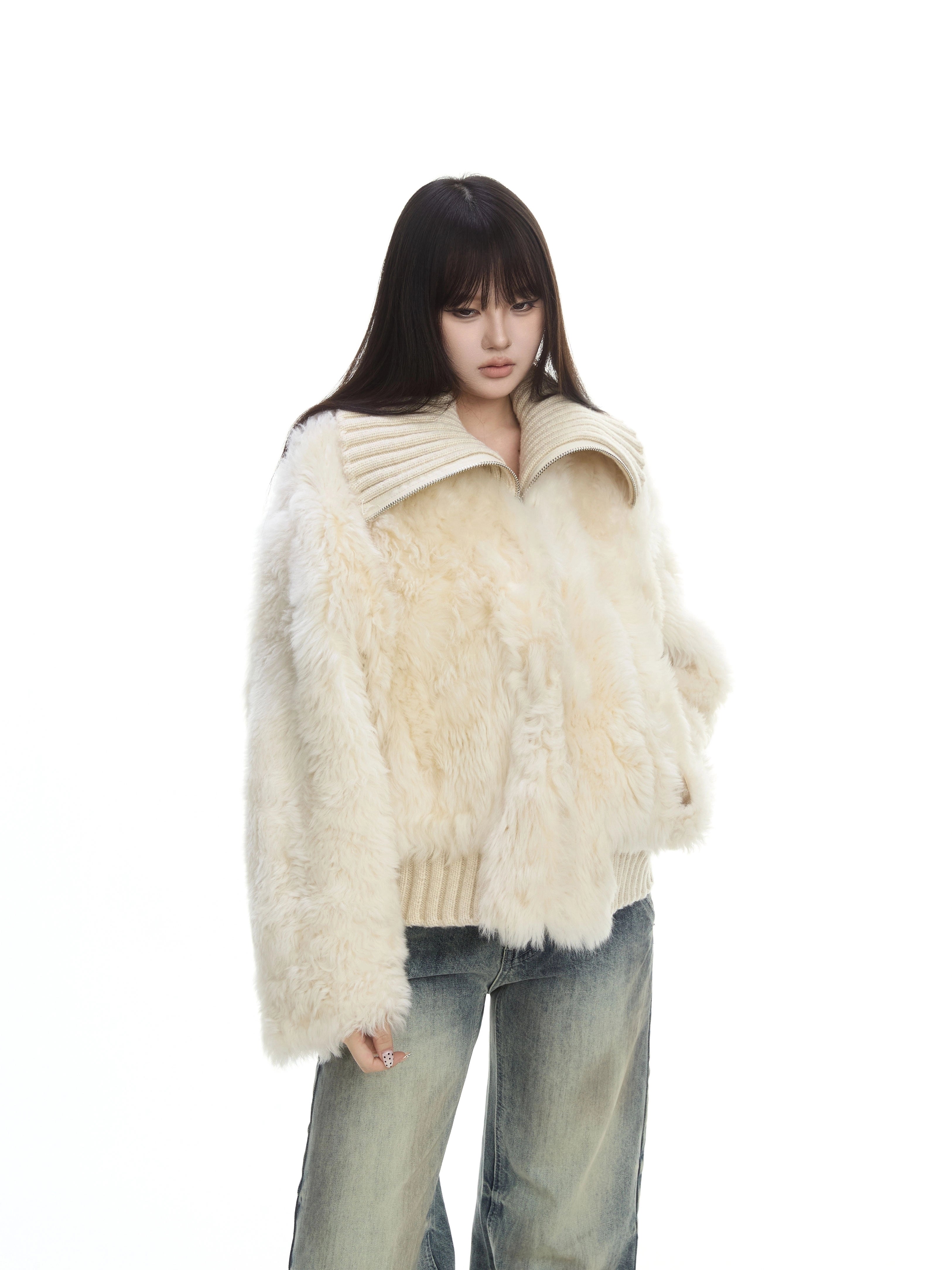 WITHMIN Fleece Warm Casual Versatile Fluffy Jacket