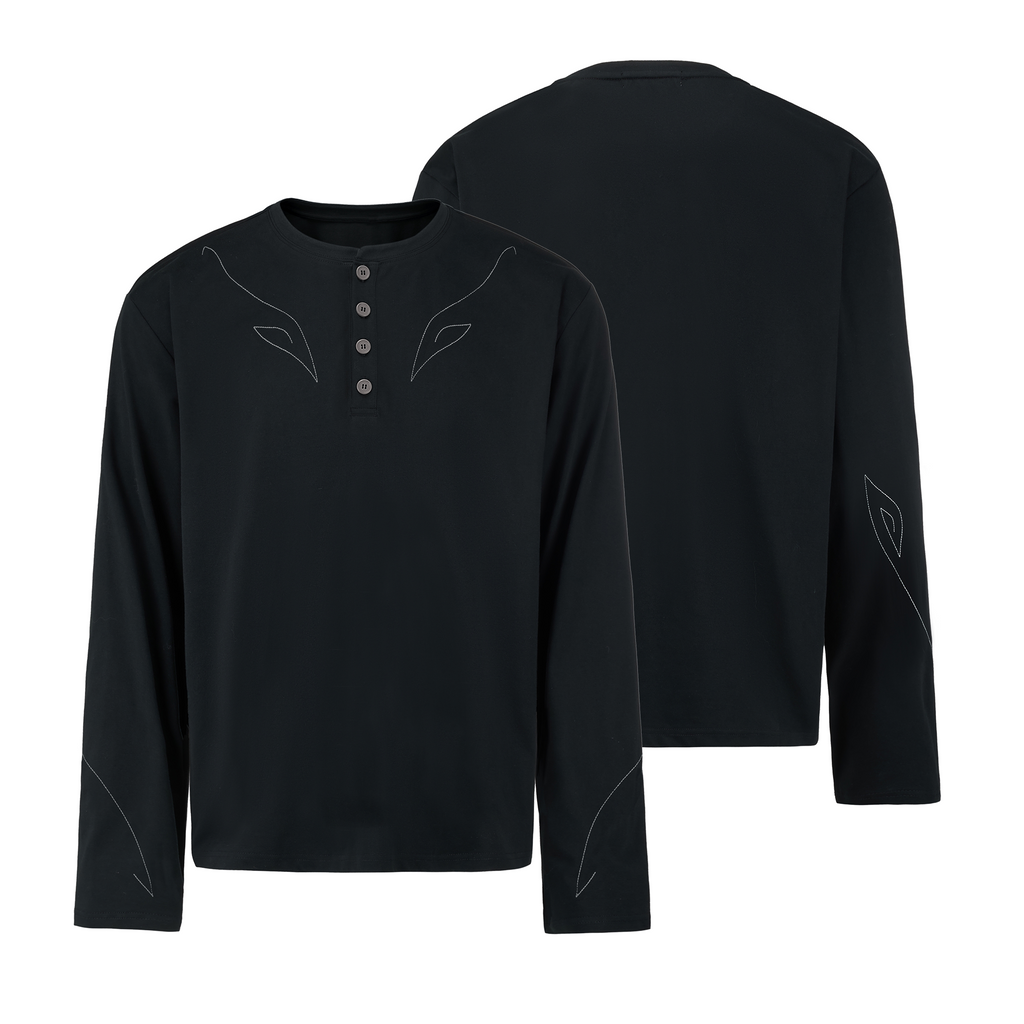 Esaias Rune Embroidered Breathable Long-Sleeve Tee