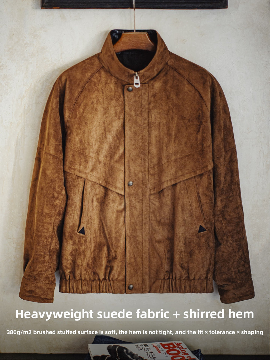 Madden Vintage Suede Coach Stand-Up Collar Fur Jacket