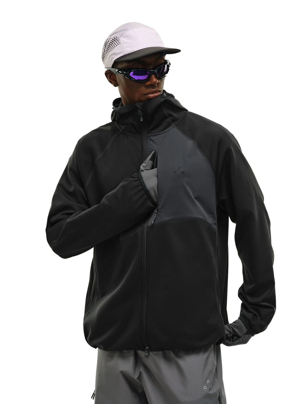 FPA Contrasting Zipper Cardigan Sweater Jacket