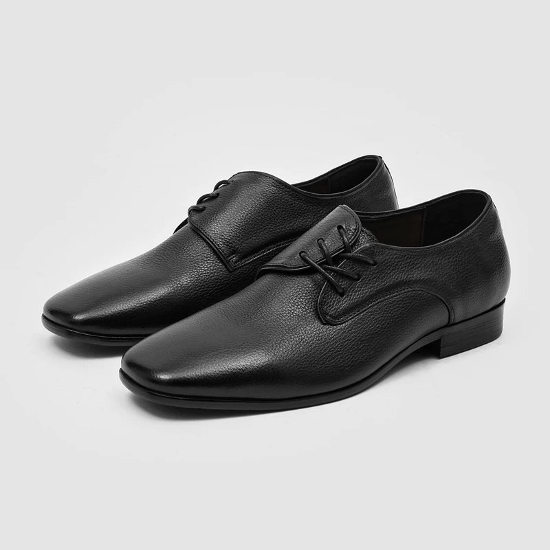 RZAAZ Leather Square-Toe Lace-Up Derby