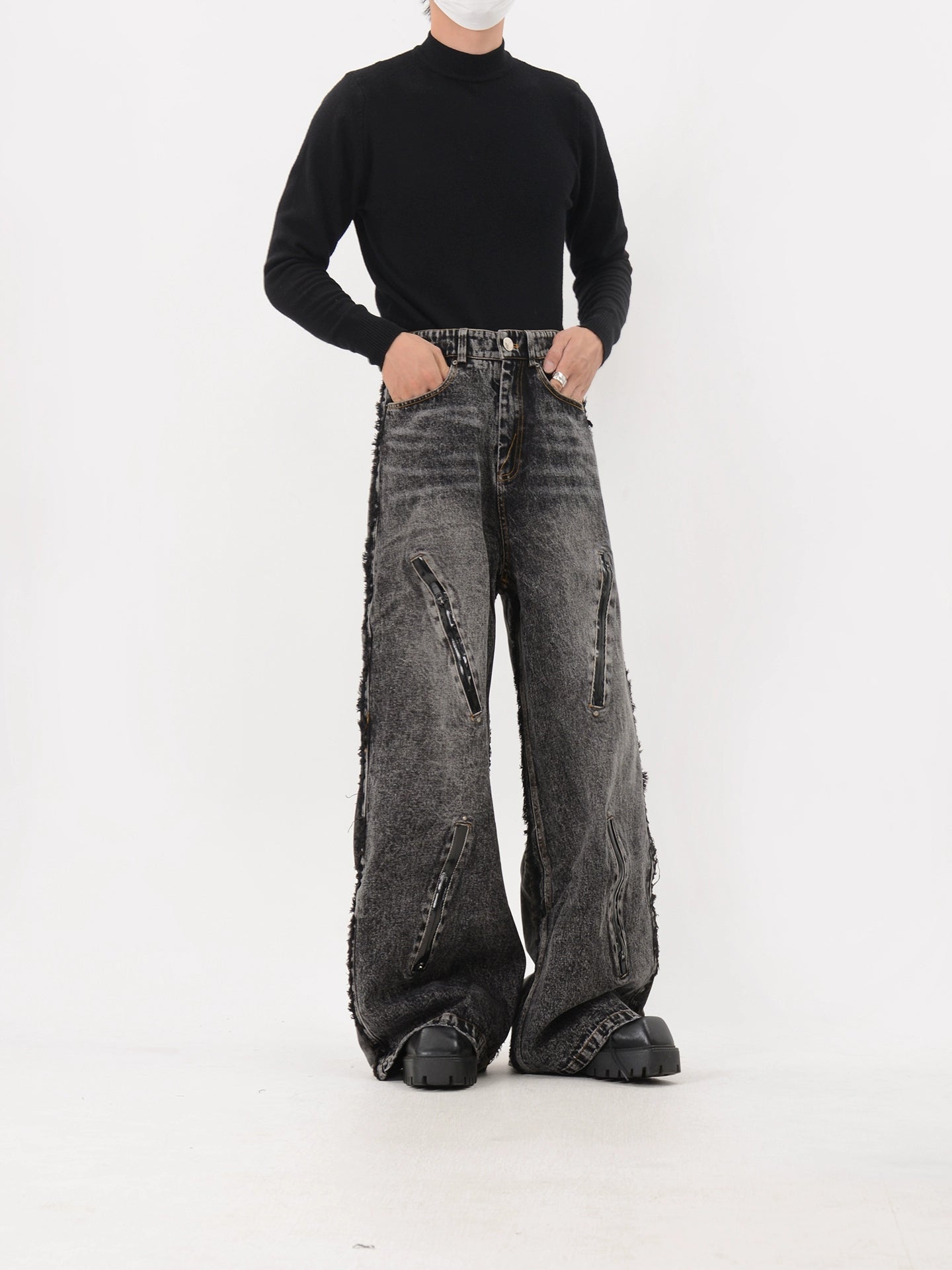 NUndefined Rough Loose Wide Leg Jeans