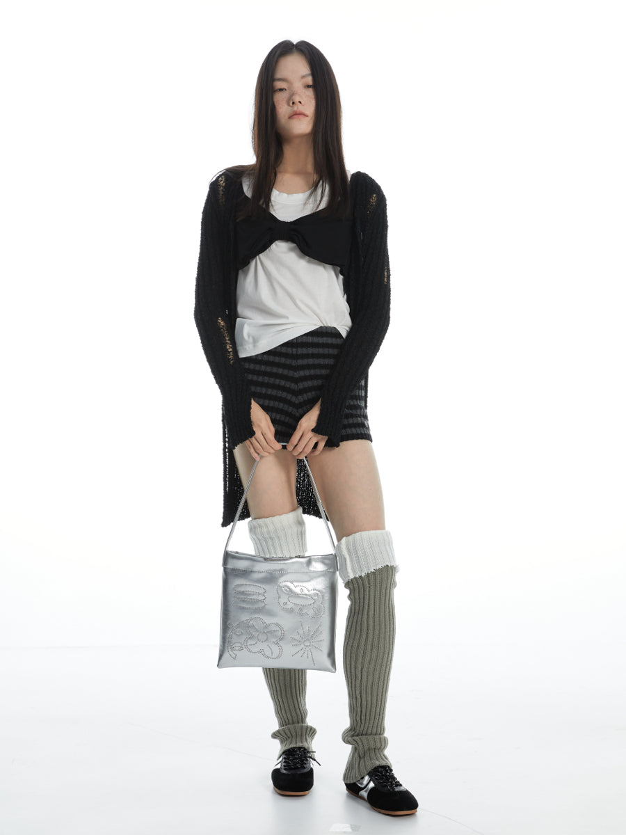 DirtySix Cow Split Leather bang bang franc small flower bag "FAFA" millet nail design