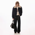 CHOR Removable Fur Collar Thickened Denim Jacket