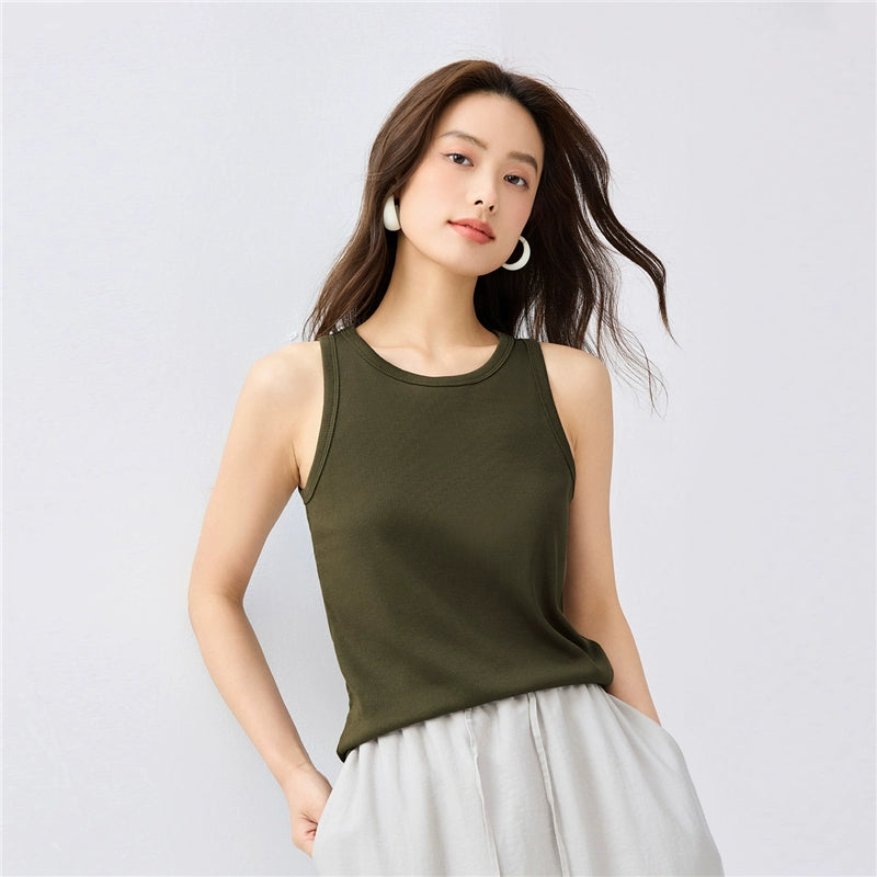 Giordano Elastic Pit Strip Slim Fit Crew Neck Sleeveless Tee