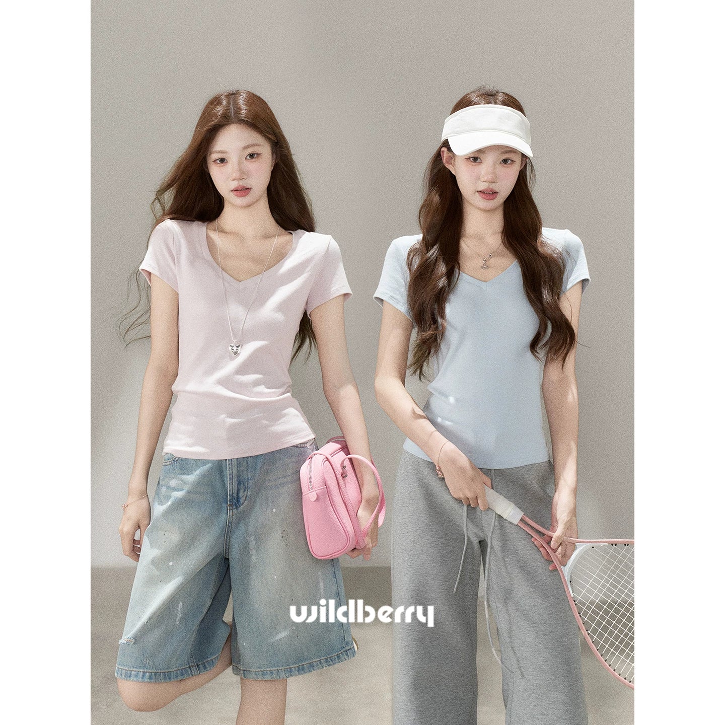 Wildberry V-Neck Slim Fit Tee